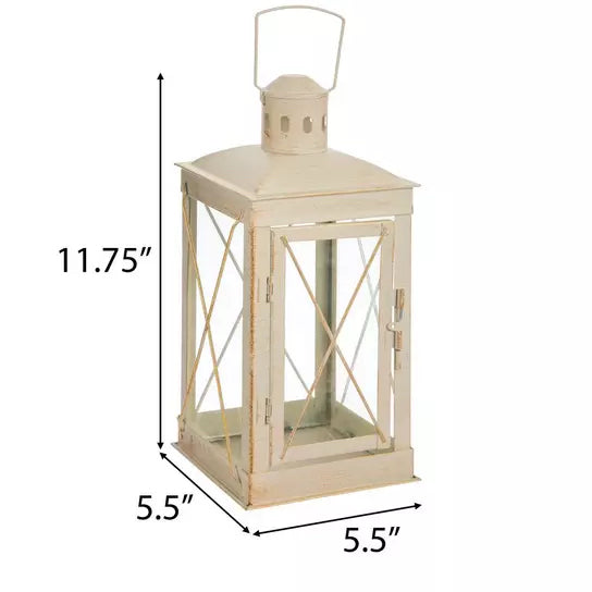 Crossbuck Farmhouse Metal Lantern