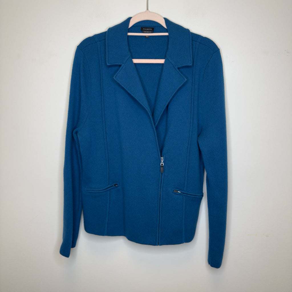 Talbots Pure Merino Wool Sweater Jacket - Size XL