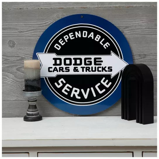 Dodge Cars & Trucks Round Metal Sign