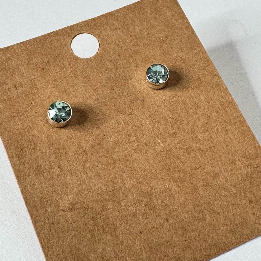 Teal Sapphire Stone Stud Earrings