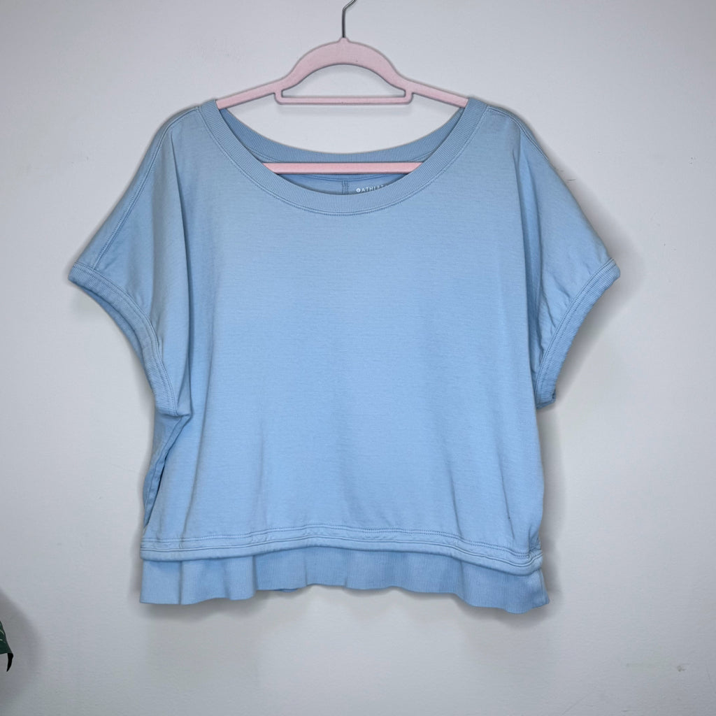 Athleta Sundown Shirred Sweatshirt Tee - Size Medium