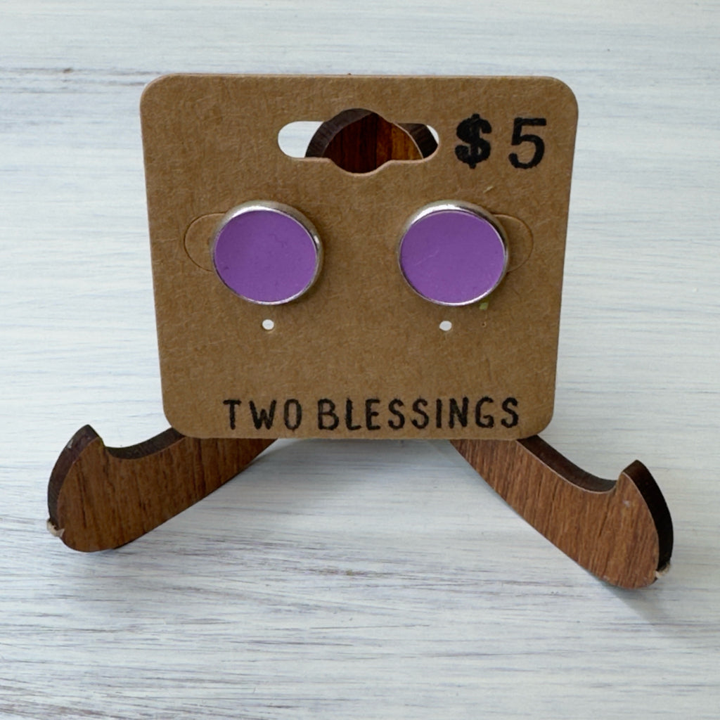 Two Blessings Earrings - Purple