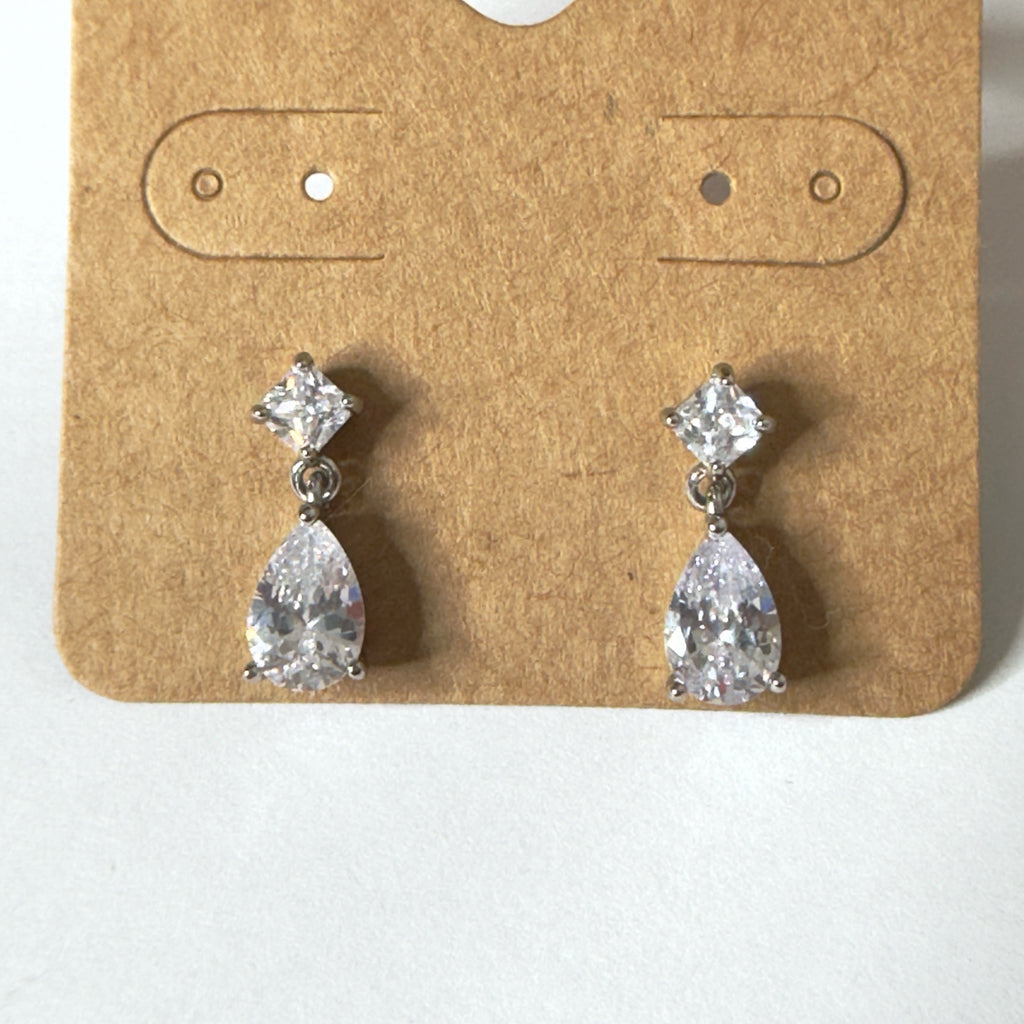 Teardrop Dangle Stud Earrings