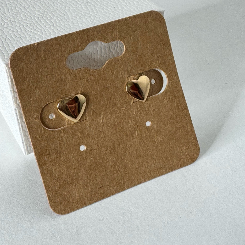 Gold Heart Stud Earrings