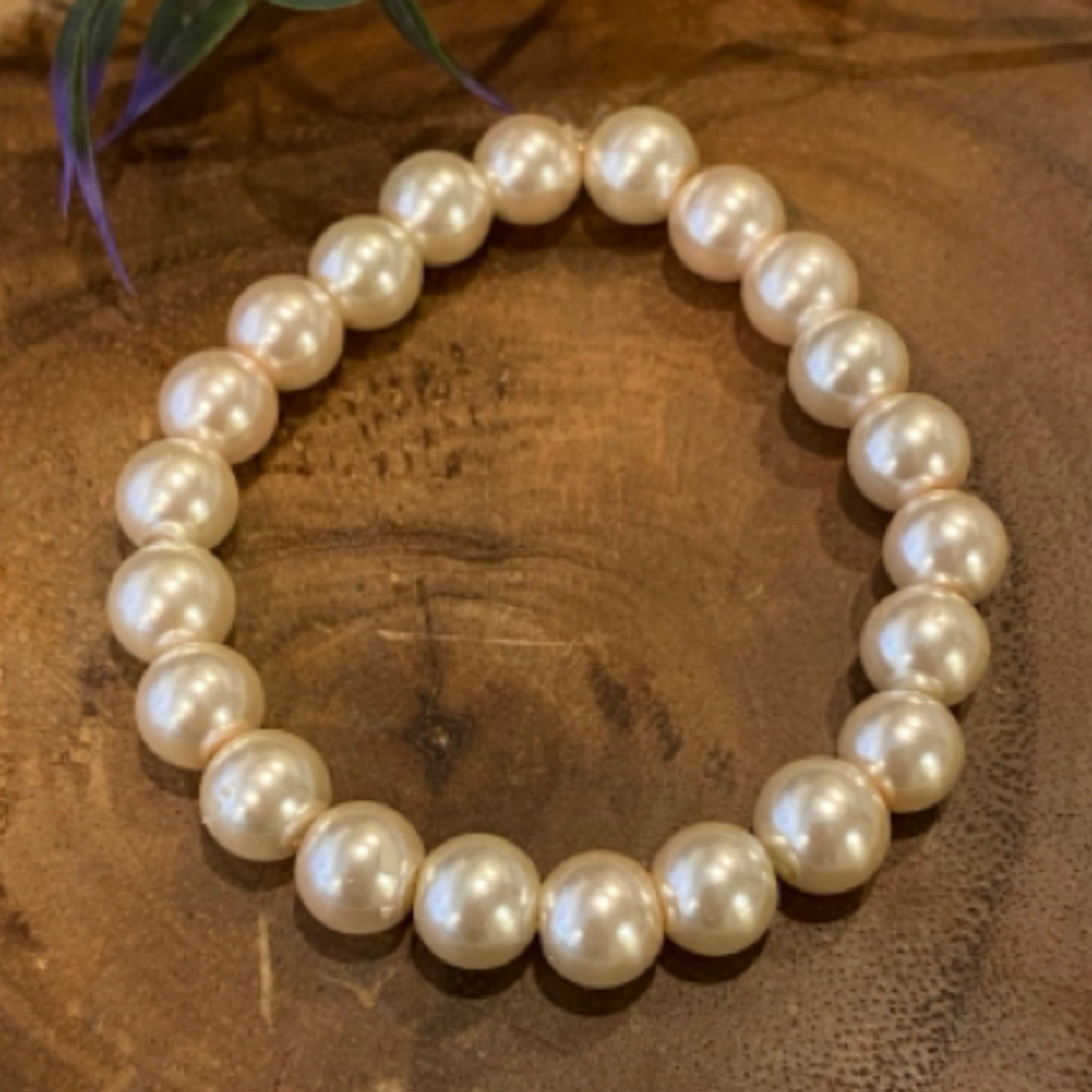 Inga Ann's White Pearl Beaded Bracelet
