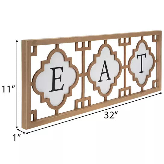 Eat Quatregoil Wood Wall Decor