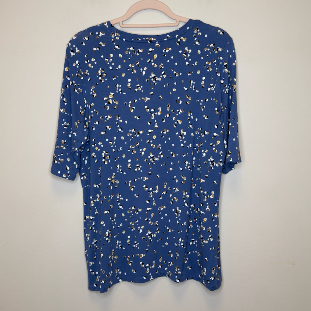 Chico's Printed Elbow Sleeve Tee - Size Large