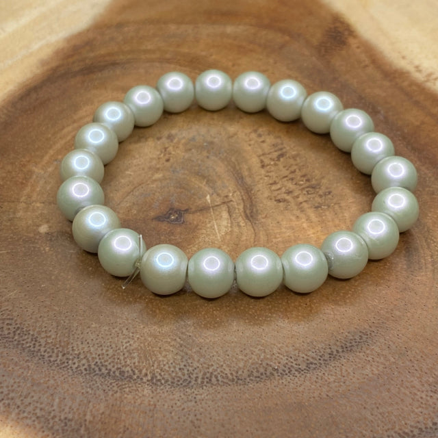 Inga Ann's Silver Glass Beaded Bracelet