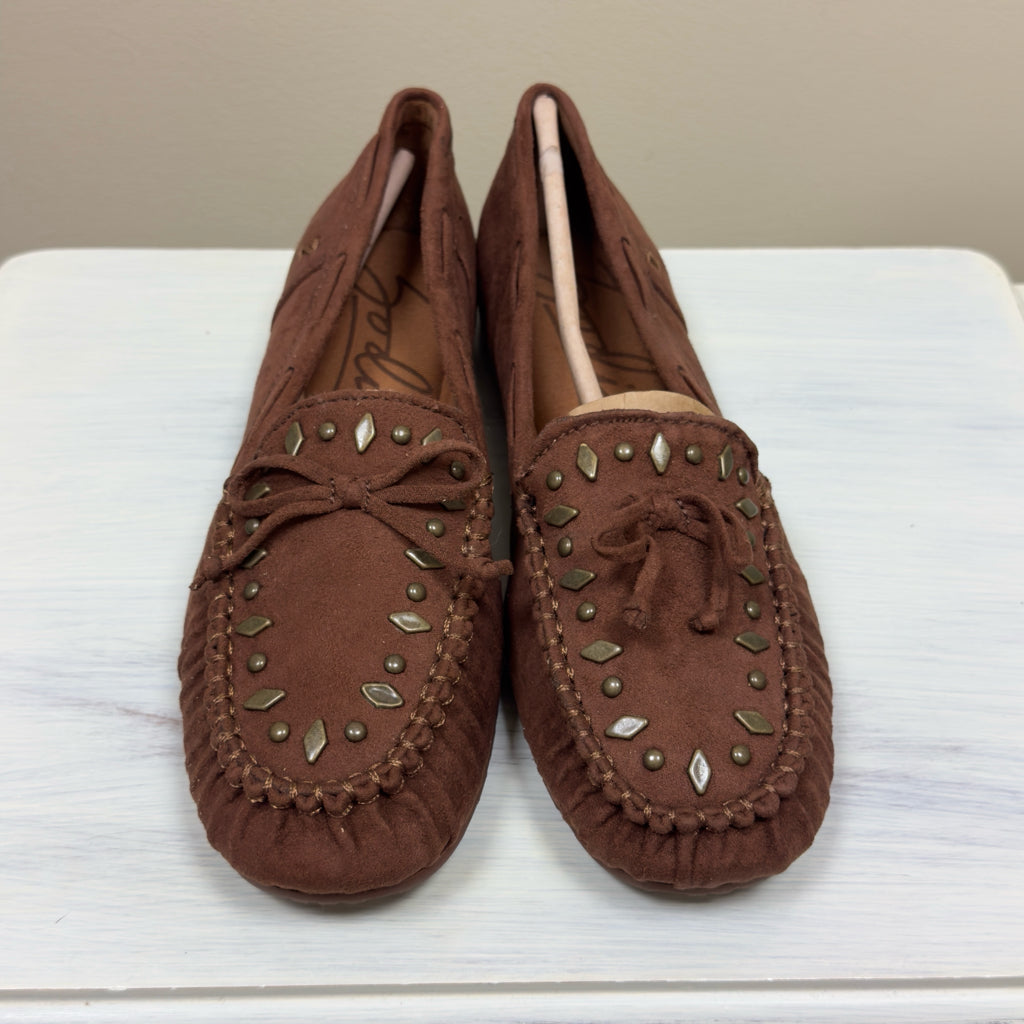 Zodiac Elery Studded Toe Cognac Mocassins - Size 8