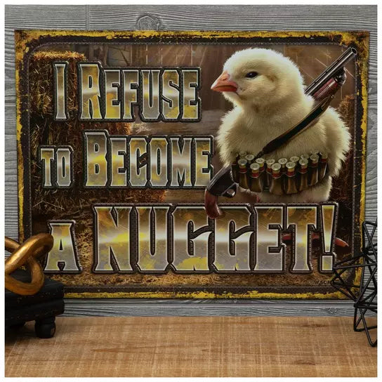Chicken Nugget Metal Sign