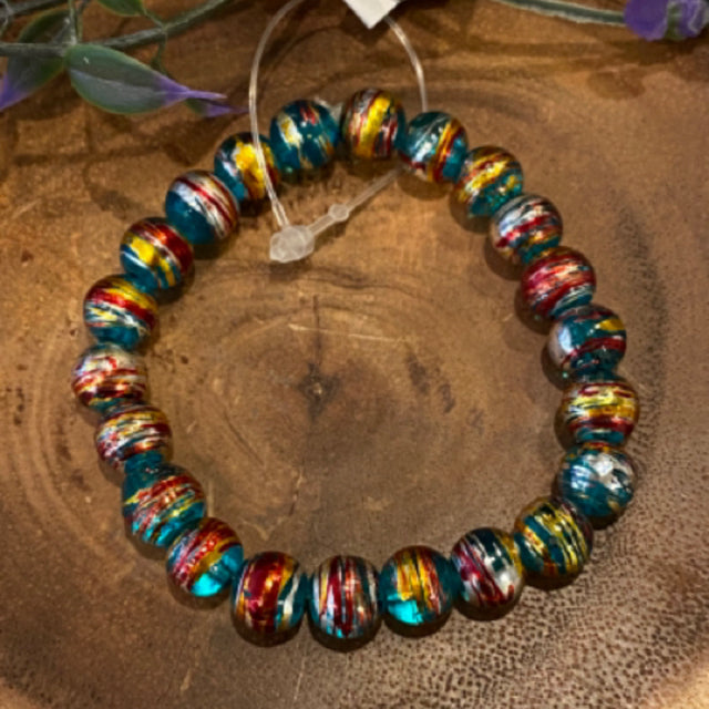 Inga Ann's Turquoise Confetti Beaded Bracelet