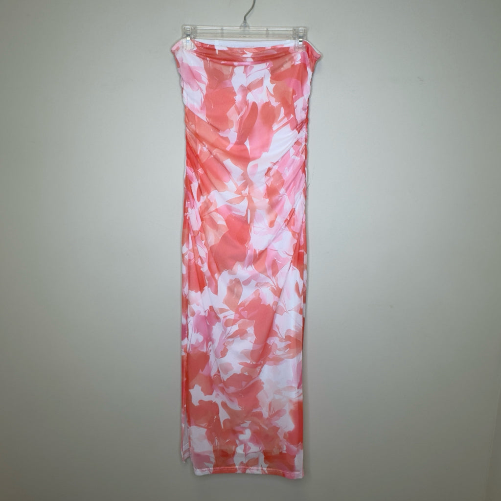Printed Strapless Pencil Dress - Size Medium