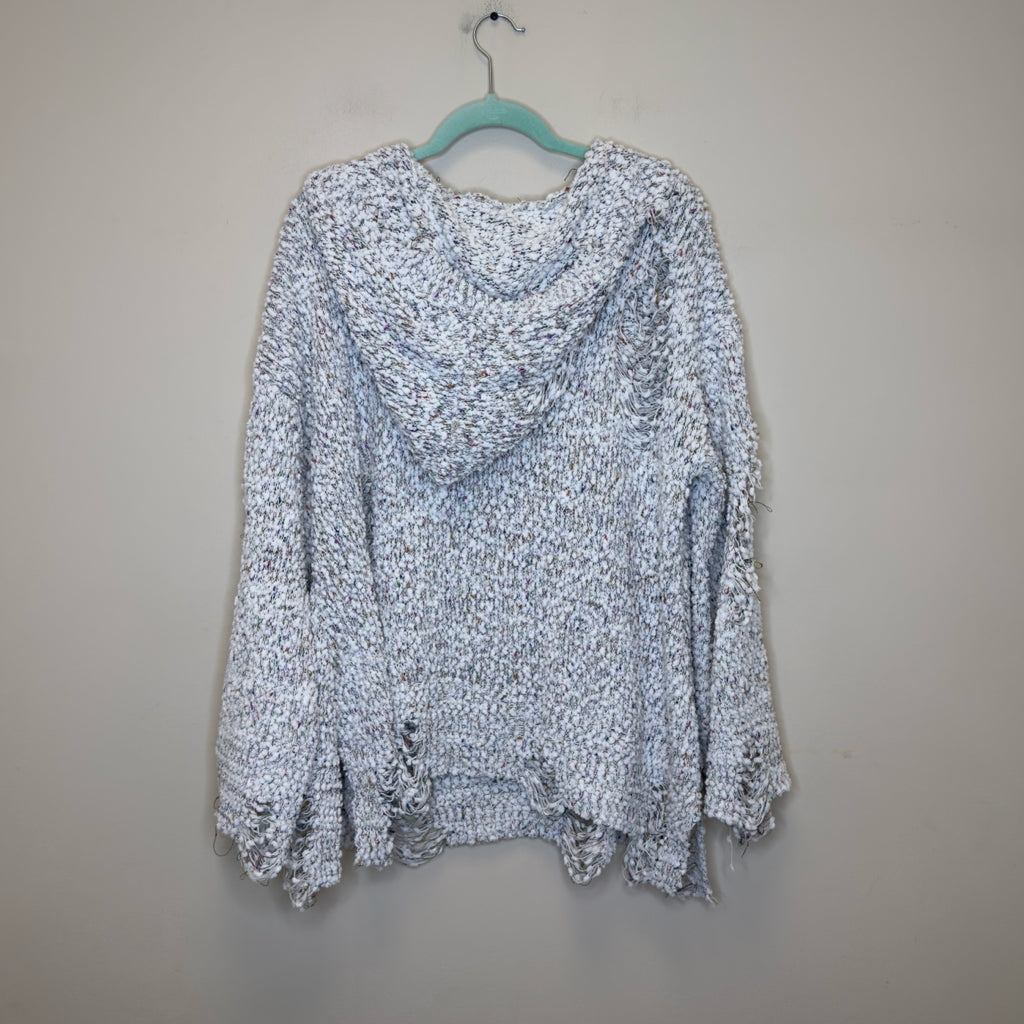 POL Distressed Hooded Sweater - Size Large