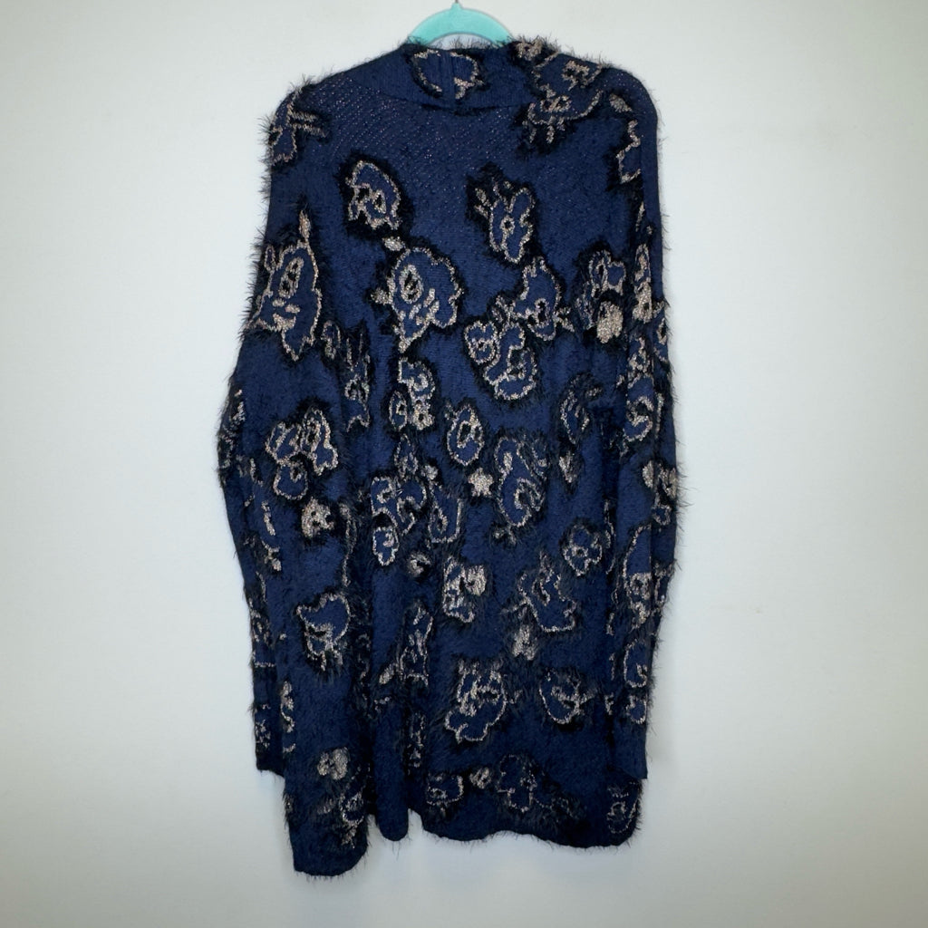 Lane Bryant Metallic Long Line Eyelash Fuzzy Cardigan - Size 18/20 (2X)