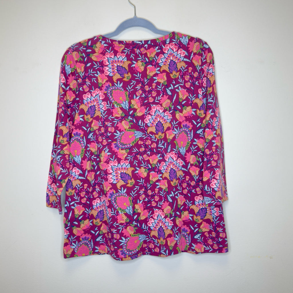 Soft Surroundings SoftEssential Supima Cotton 3/4 Sleeve Tee - Size Large