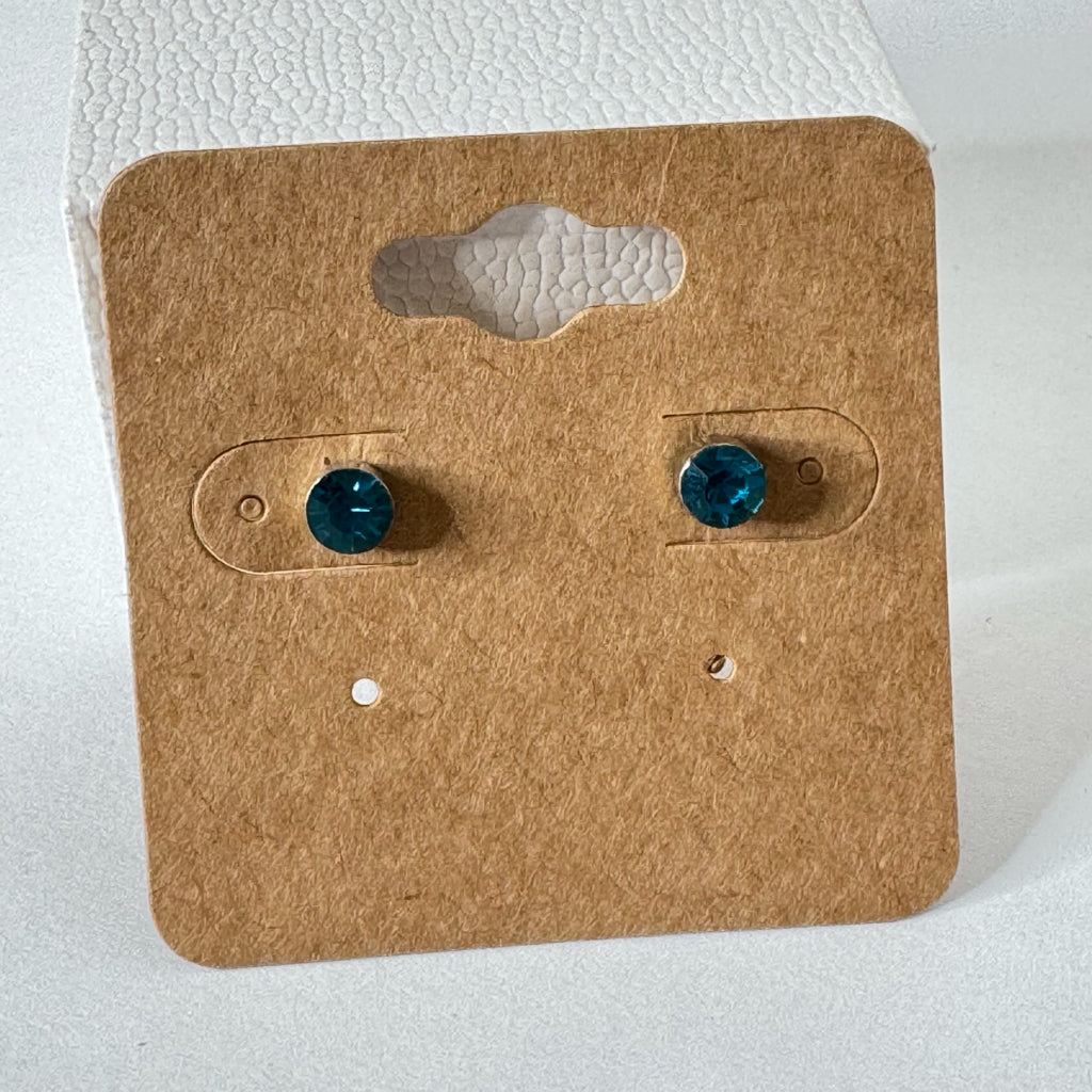 Blue Crystal Stud Earrings