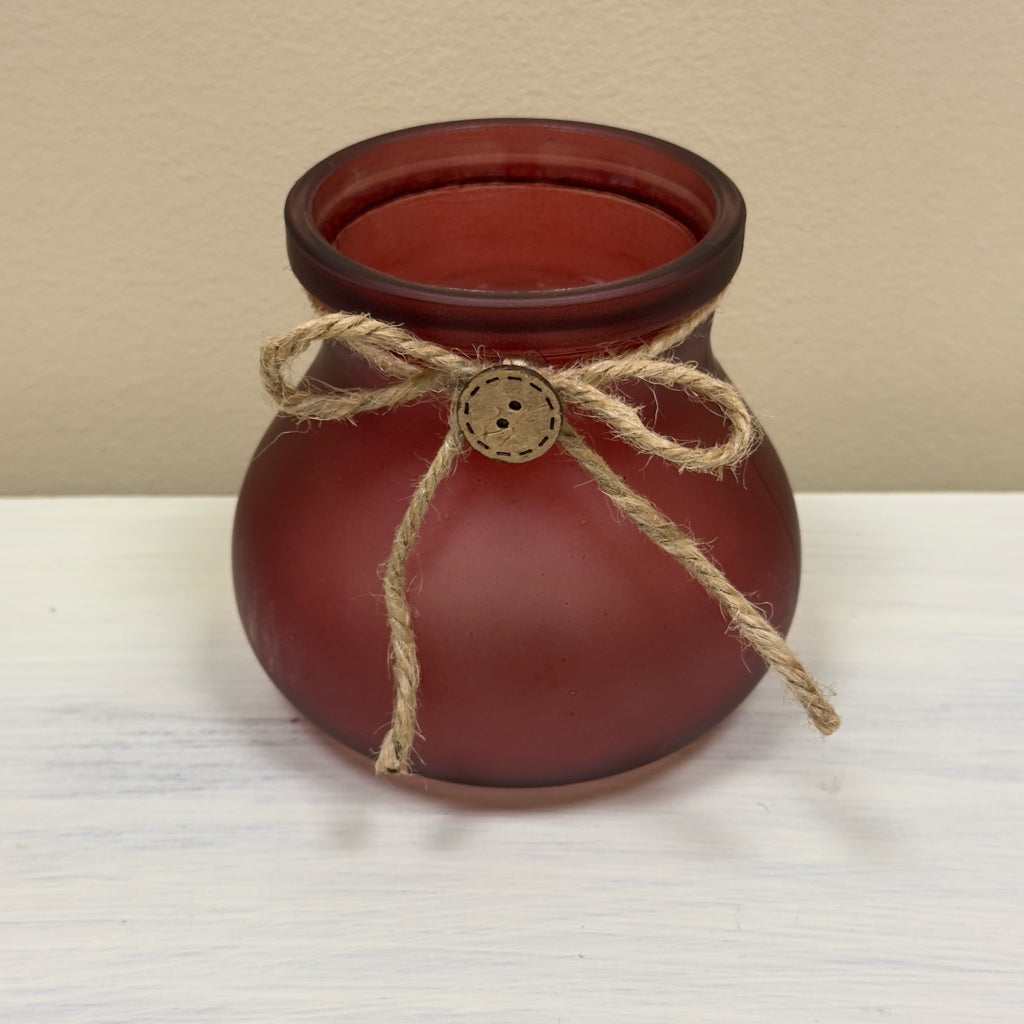 Burgundy Glass Candle Holder