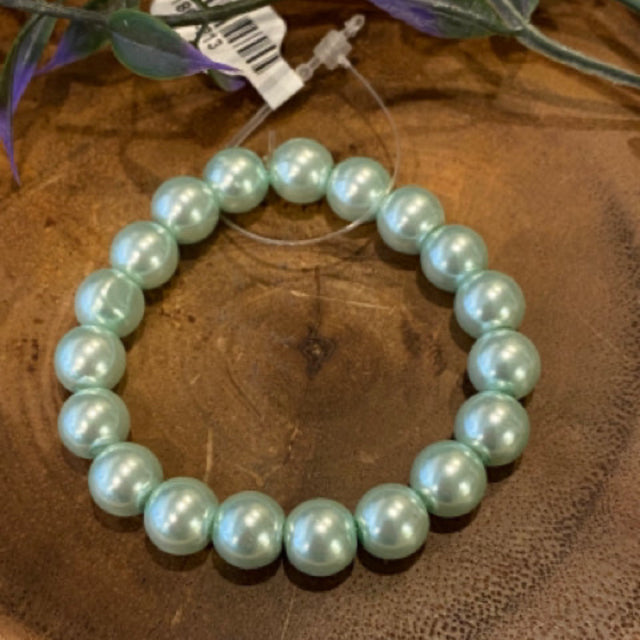Inga Ann's Mint Pearl Beaded Bracelet