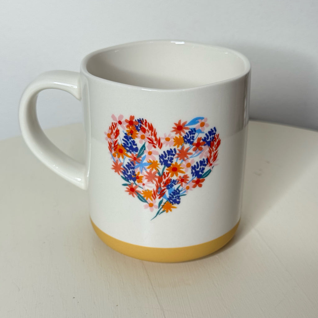 Midwest Nice Floral Heart Mug
