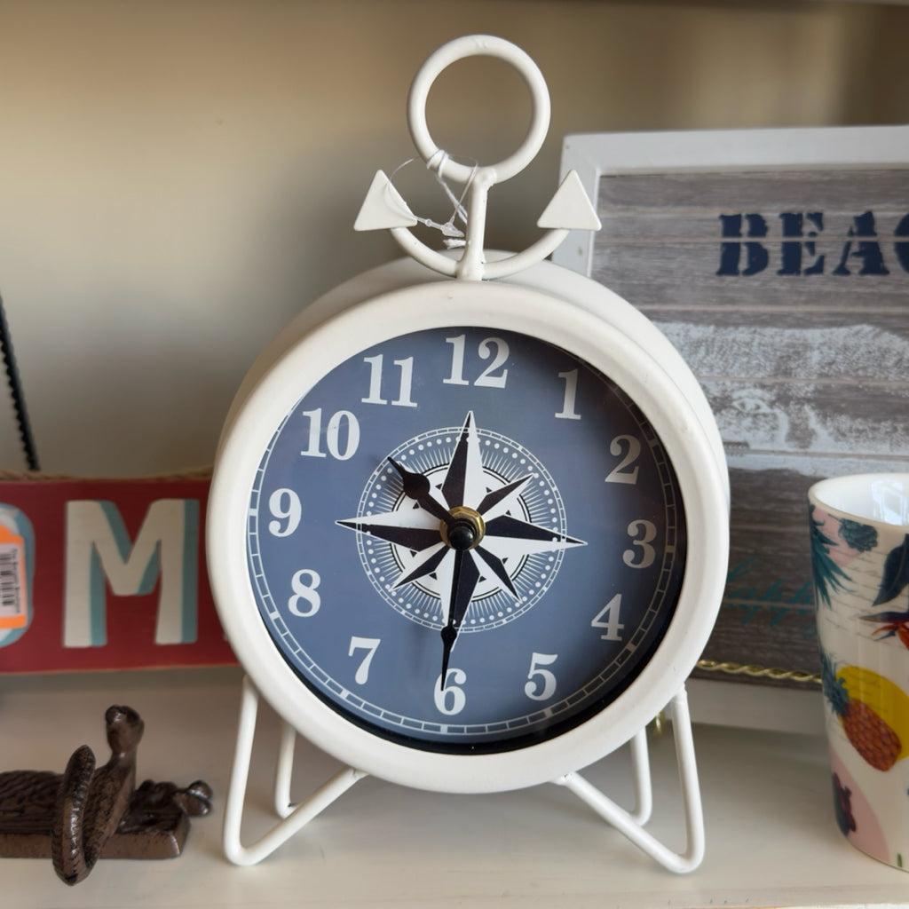 Tabletop Compass Anchor Clock