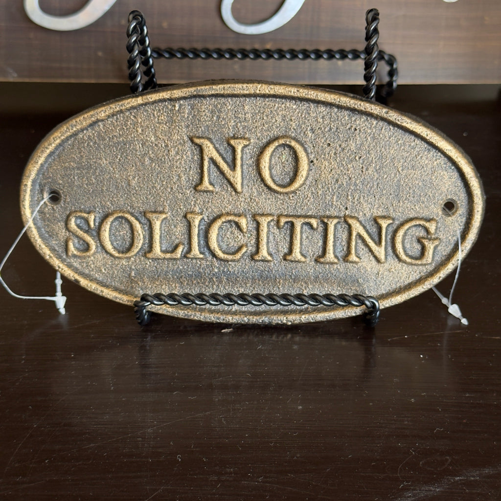 No Soliciting Cast Iron Sign