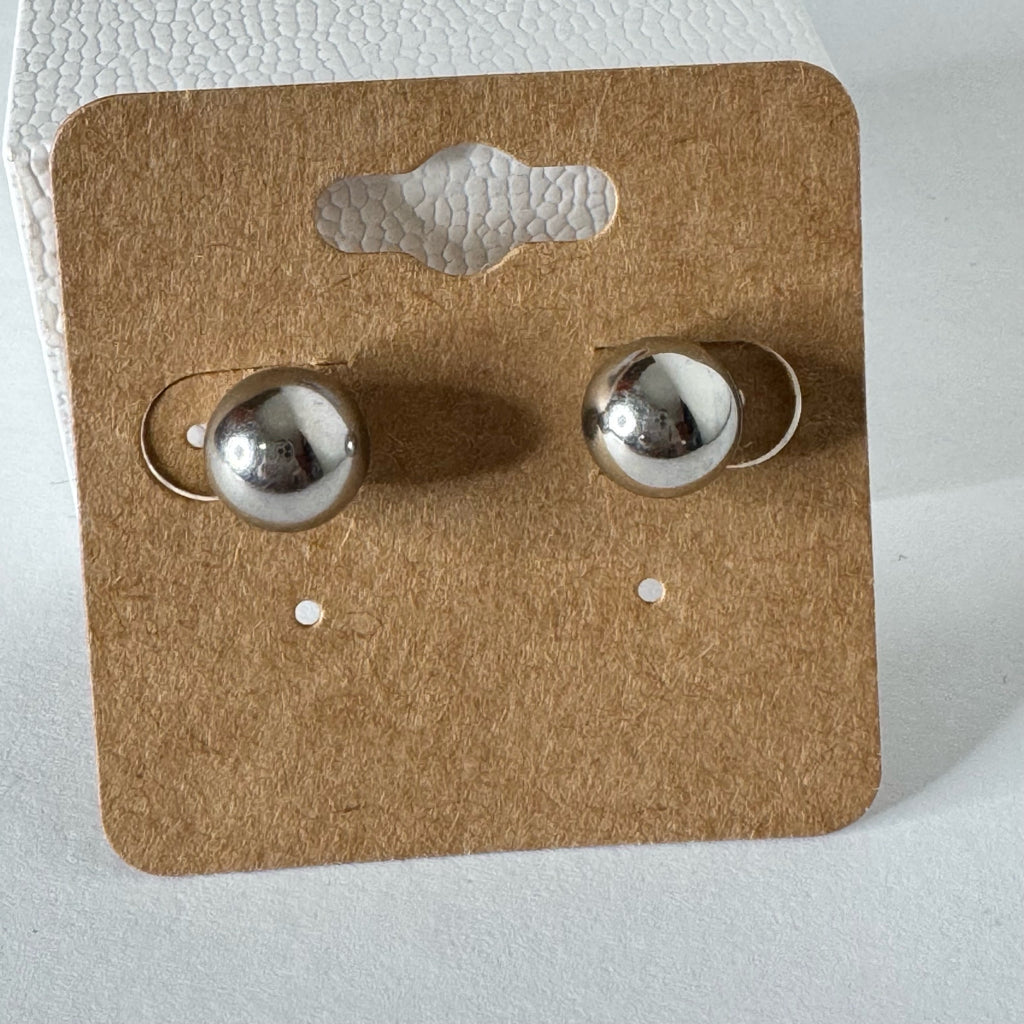 Silver Ball Stud Earrings