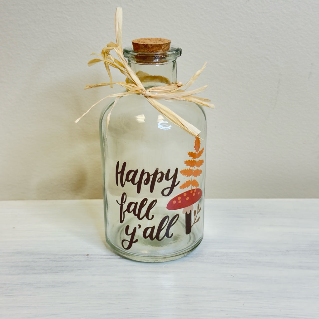 Fall Glass Vase - Happy Fall Y'all
