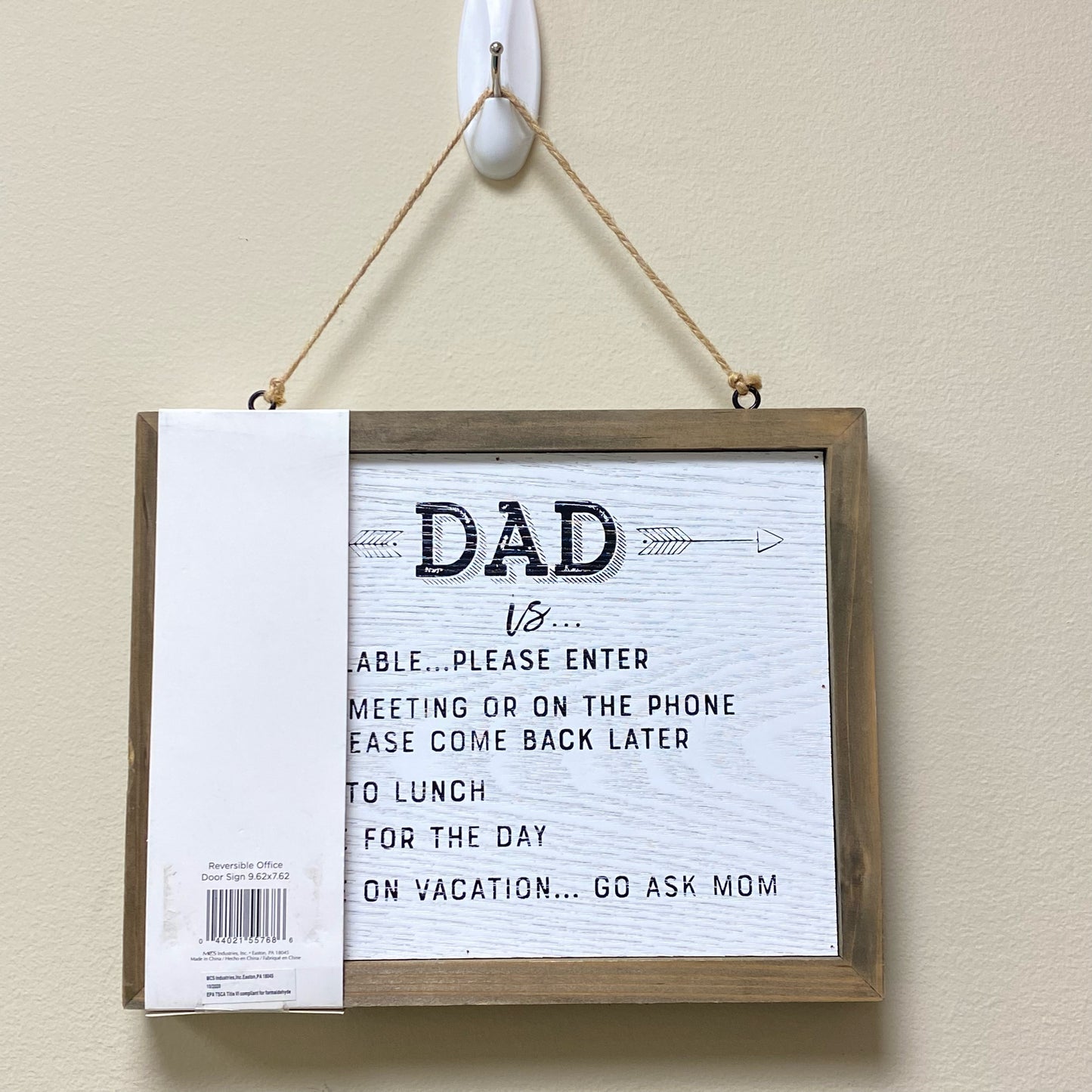 Mom/Dad Reversible Office Door Sign