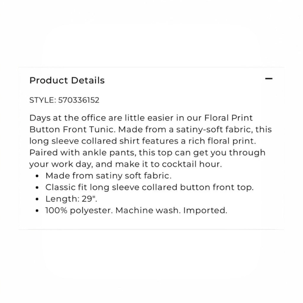 Chico's Floral Button Front Tunic Top - Size Large