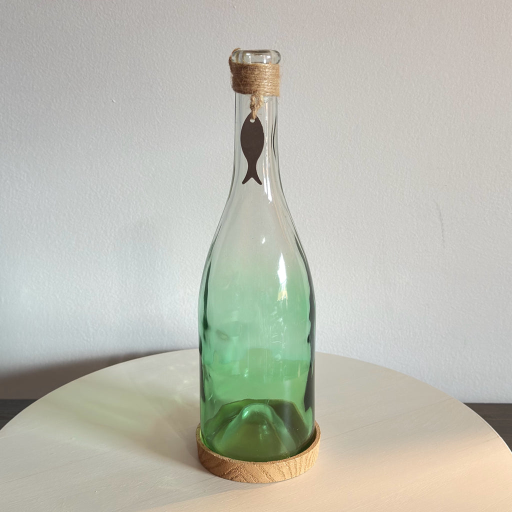 Green Vase W/Fish Charm