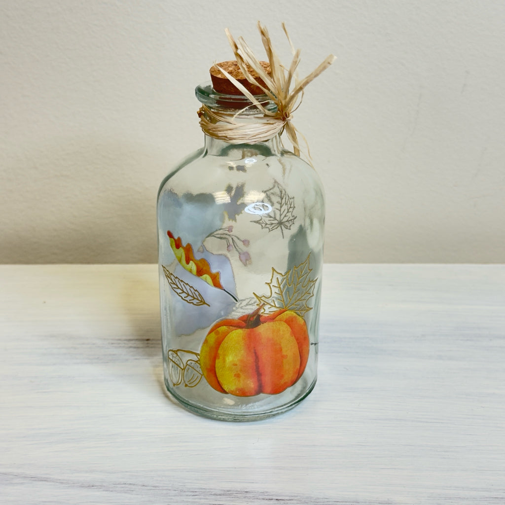 Fall Glass Vase - Pumpkins