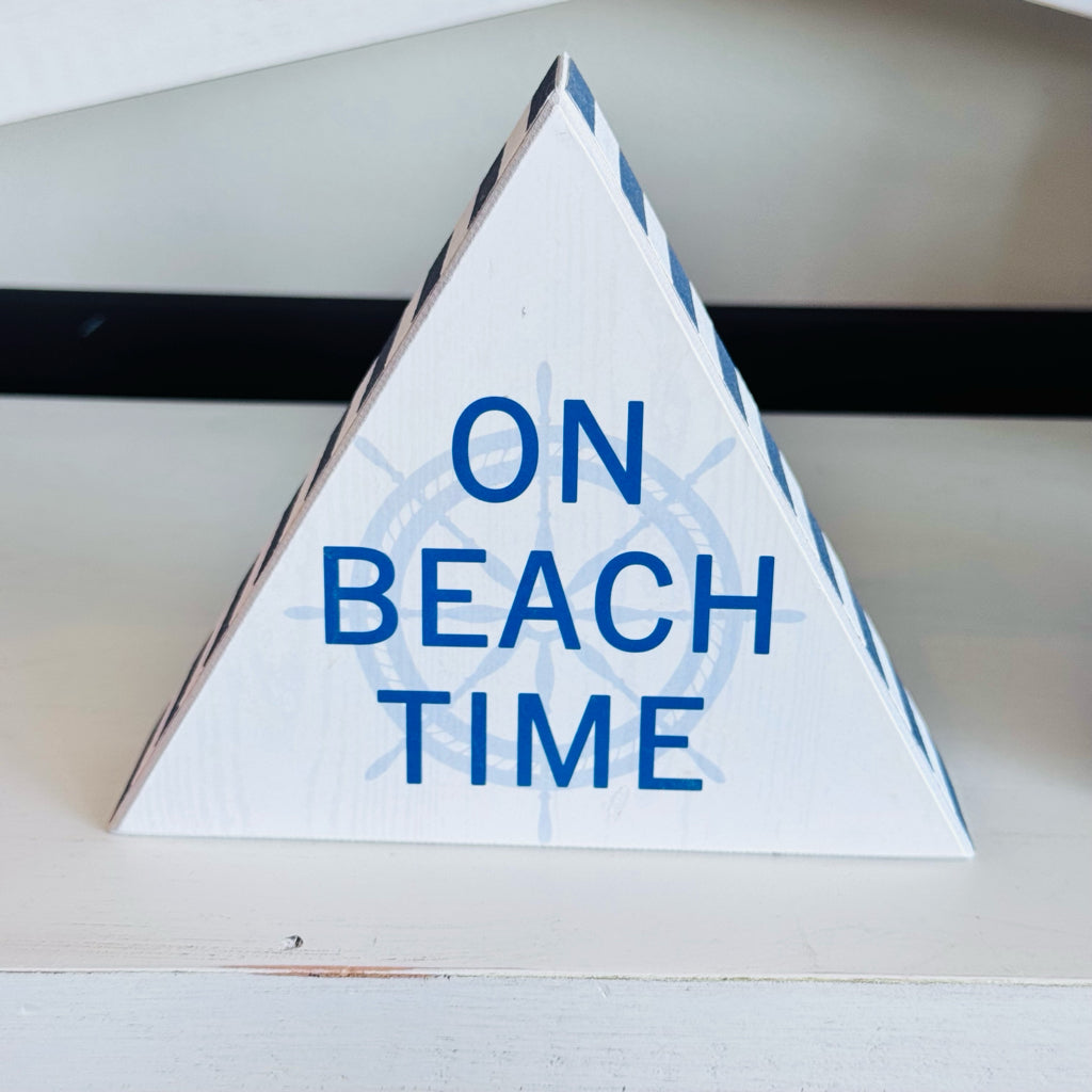 On Beach Time Block Sign