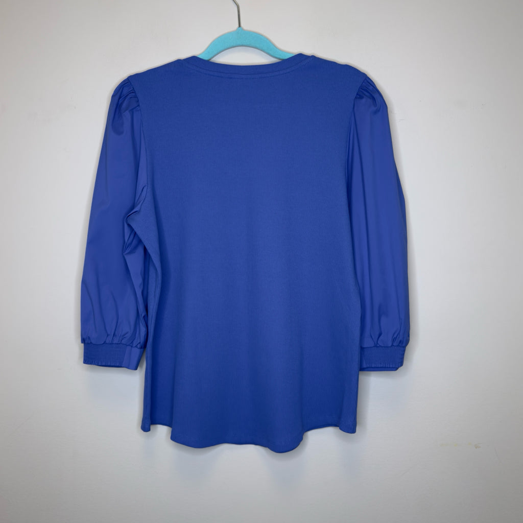 Chico's Rib Mix V-Neck Top - Size Large