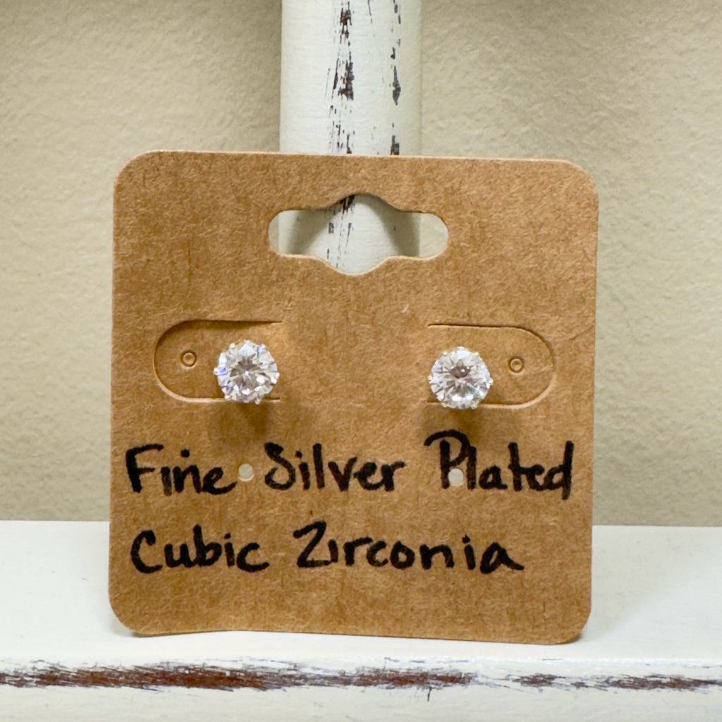 Fine Silver Plated Cubic Zirconia Earrings