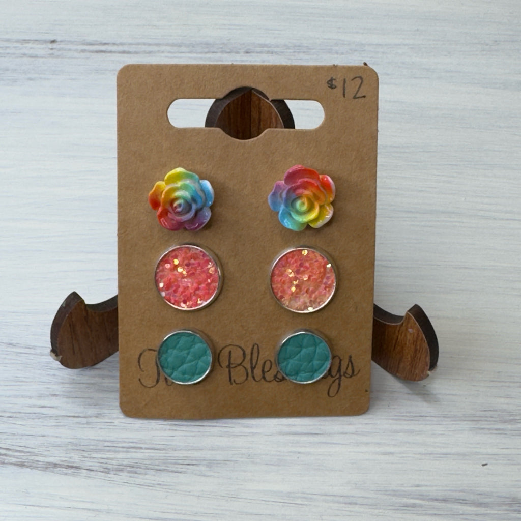 Two Blessings Earrings - 3pk