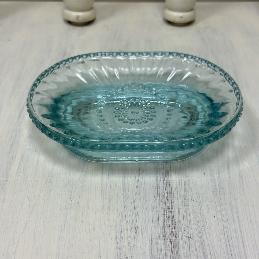 Blue Glass Soap Dish