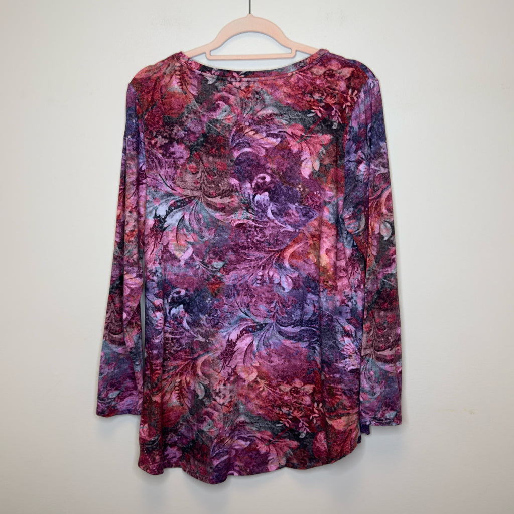 Soft Surroundings SoftEssential Pima Cotton Isabel Long Sleeve Tunic Top - Large