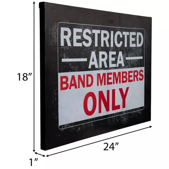 Band Members Only Canvas Wall Decor