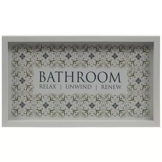 Floral Bathroom Framed Wood Wall Decor