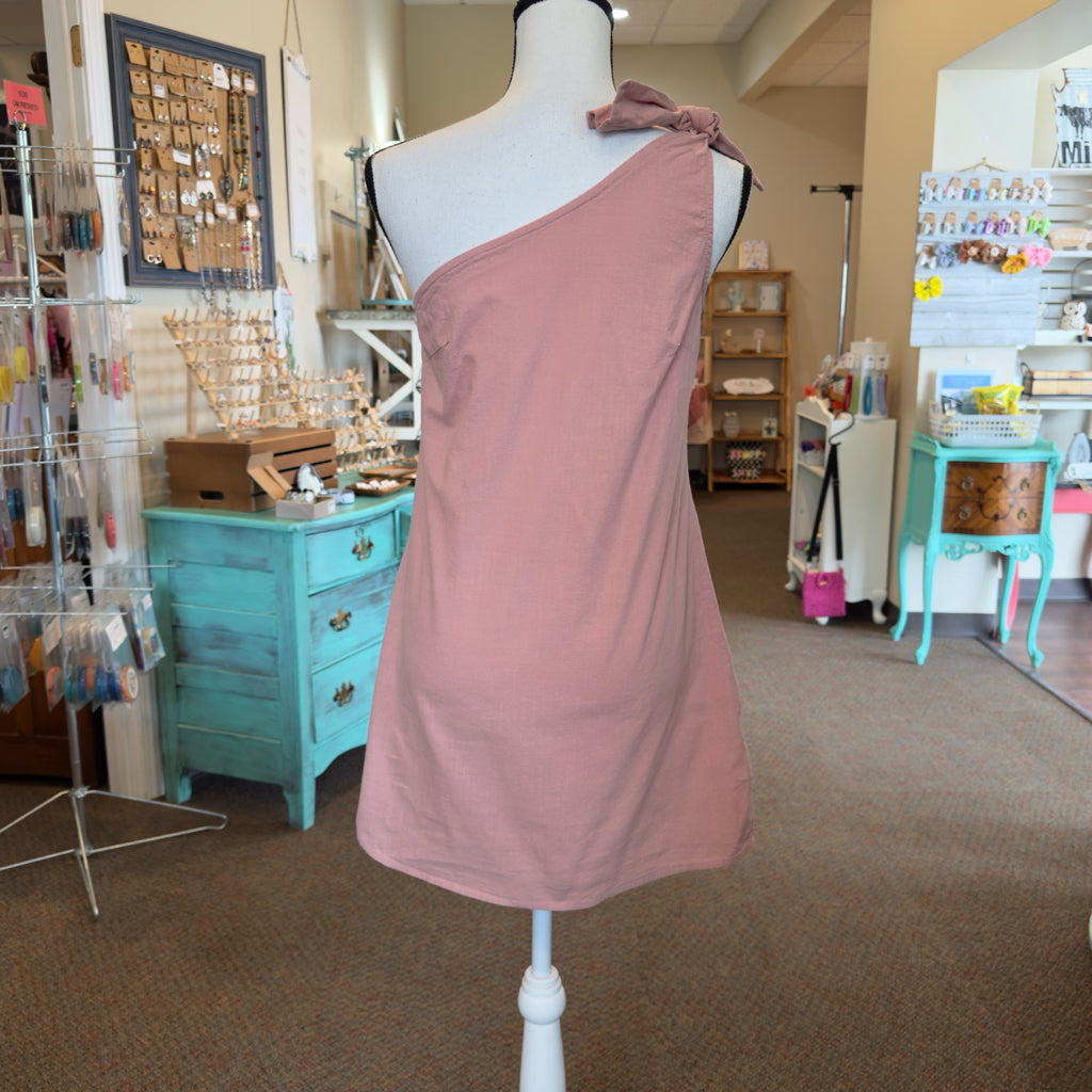 One Shoulder Mini Dress - Size Small