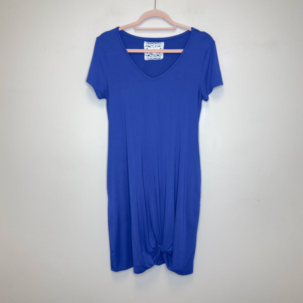 Cupio Twist Front Short Sleeve Dress - Size Medium