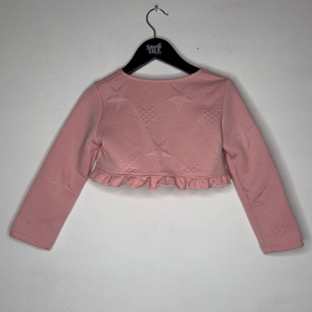 Girls Pink Star Print Shrug - Size 6/6X
