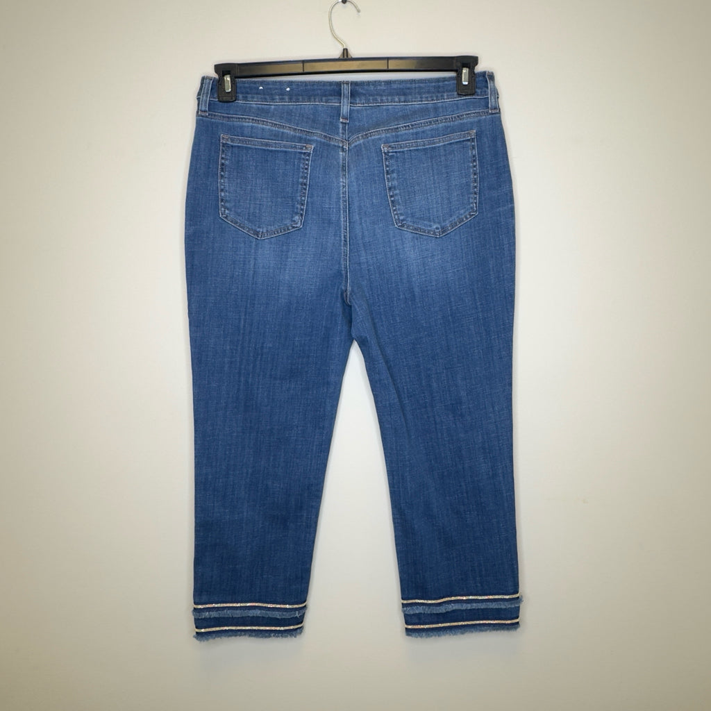 Chico's Embellished Hem Cropped Jeans - Size 14