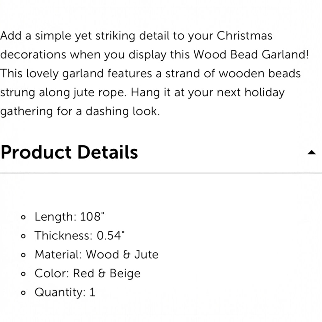 Wood Bead Garland