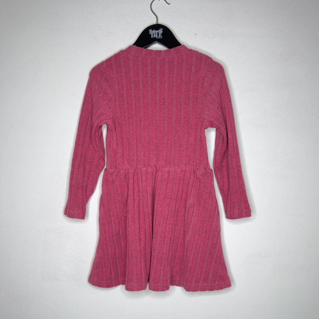 Girls Ribbed Long Sleeve Dress - Size 6 Youth