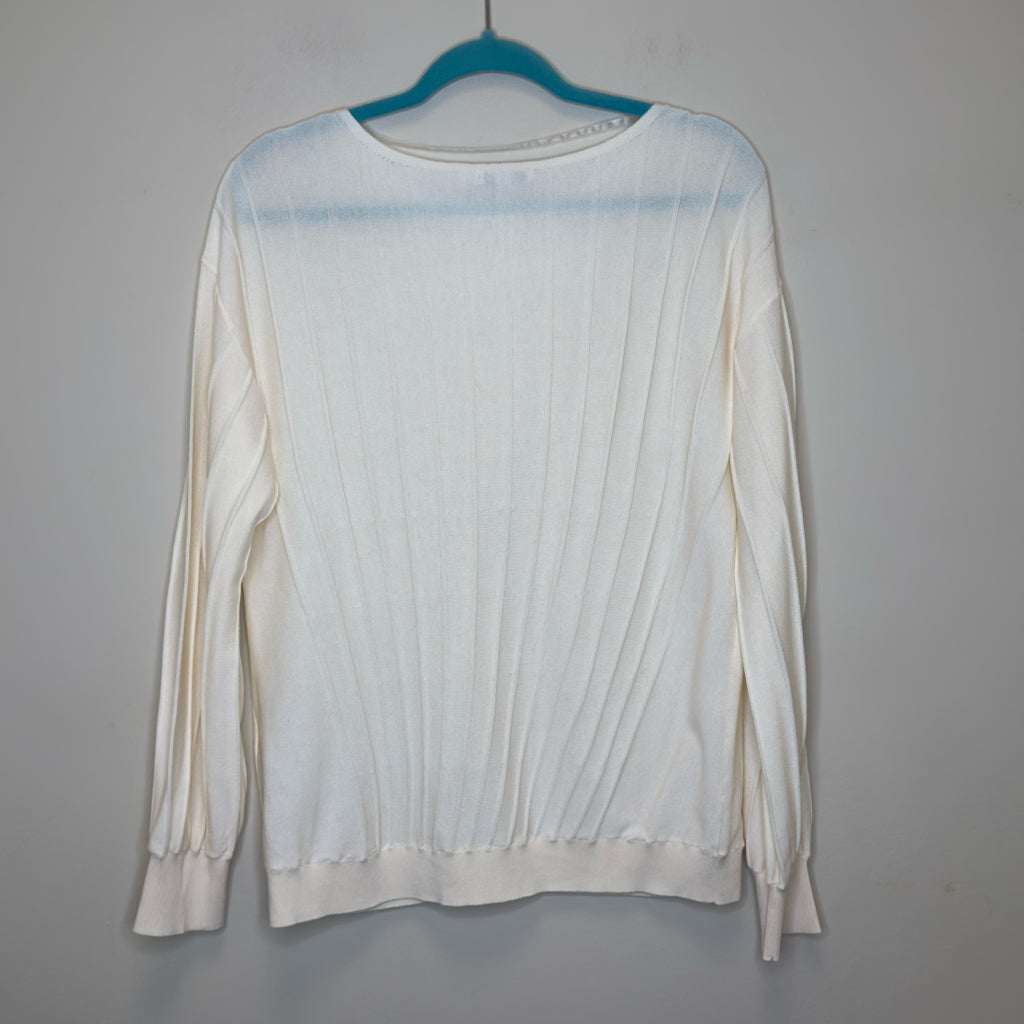 Chico's Pleated Long Sleeve Sweater - Size Large