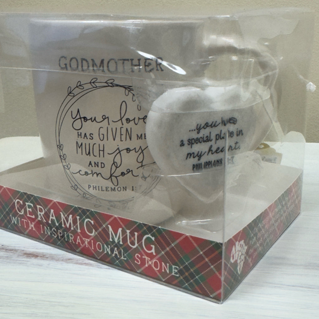 Godmother Coffee Mug & Inspirational Stone Gift Set