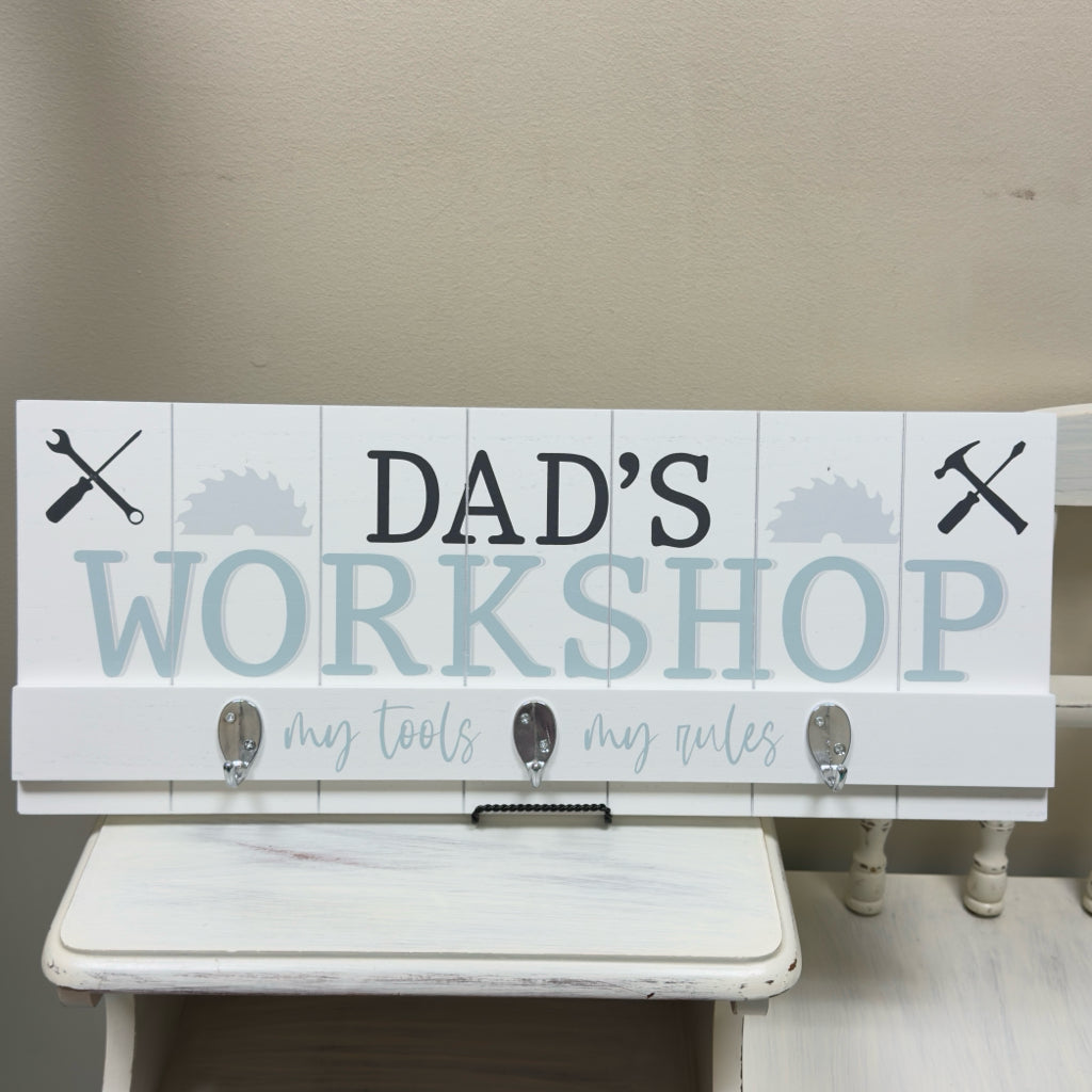 Dad's Workshop Wall Hook Sign