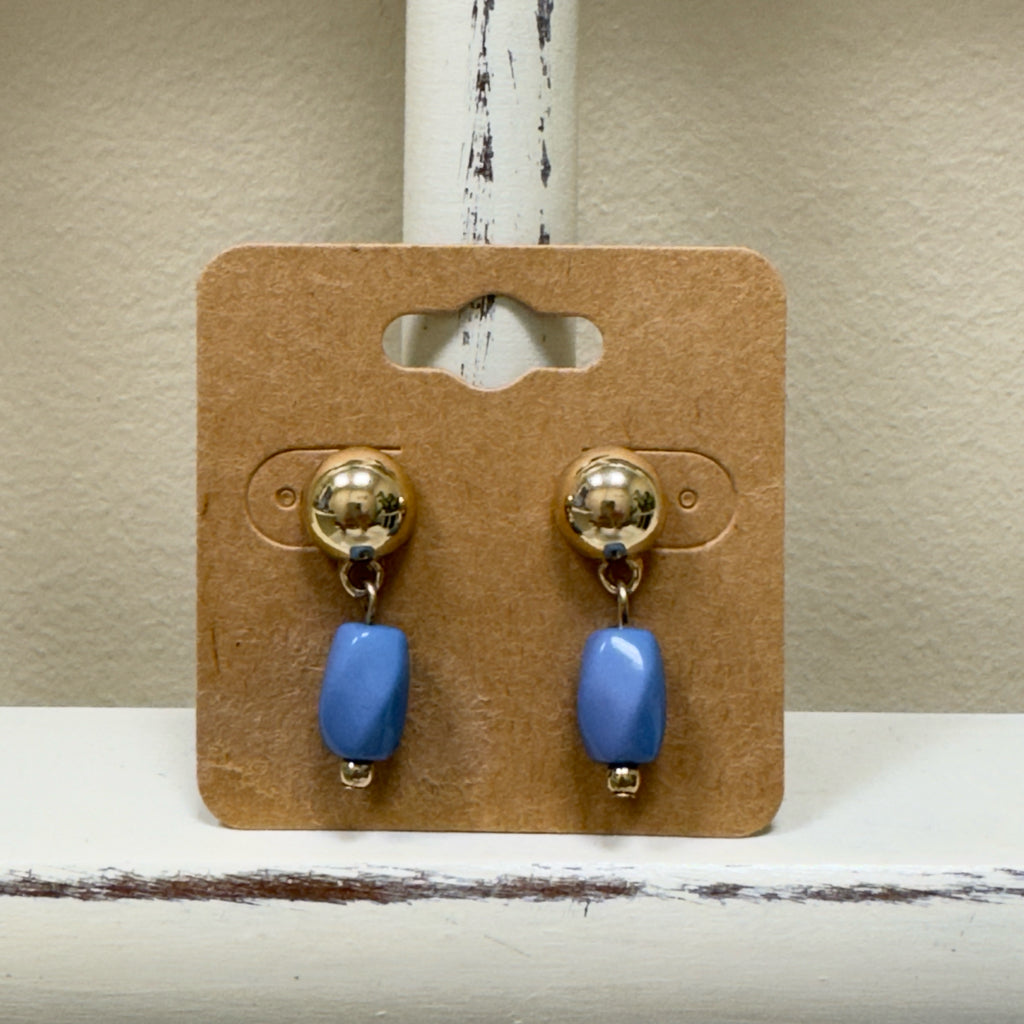 Gold & Blue Earrings