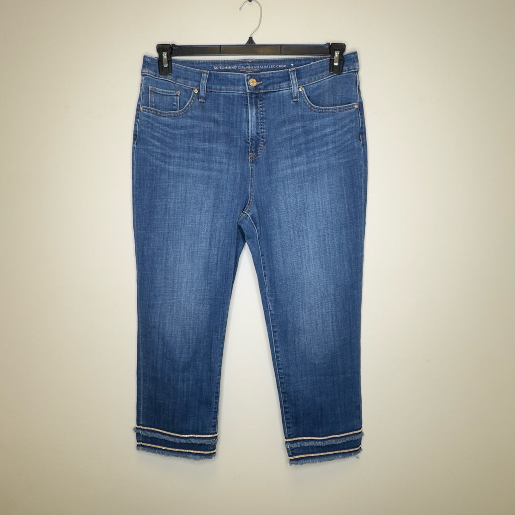 Chico's Embellished Hem Cropped Jeans - Size 14
